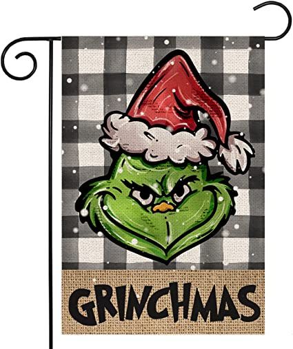 Amazon.com : Chritmas Garden Flags for Outdoor,Buffalo Plaid with Grinch Small Yard Flag,Seasonal Xmas Decorations for Winter Holiday Farmhouse Outside Decor 12x18 Double Sided : Patio, Lawn & Garden Textured Garden, Farmhouse Outside, Winter Flags, Grinch Decorations, Winter Holiday Party, Grinch Christmas Decorations, Holly Tree, Garden Stand, Christmas Flag