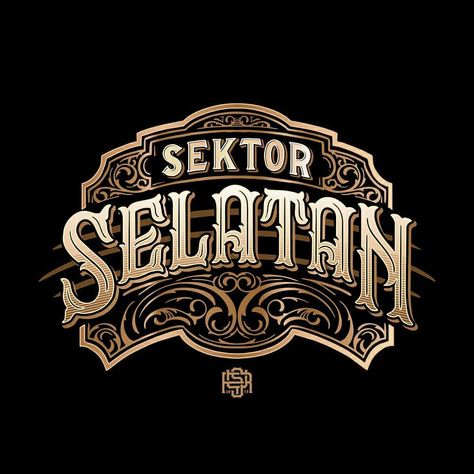 792 Likes, 13 Comments - Witoko Aji | Lettering Design (@rasayangsama) on Instagram: “Done! Artwork for Sektor Selatan  #rasayangsamaHL #projectrys #lettering #customlettering…” Tattoo Studio Interior, Victorian Lettering, Vintage Typography Design, Typo Logo Design, Best Banner Design, Logo Design Company, Best Logo, 1 Logo, Company Logo Design