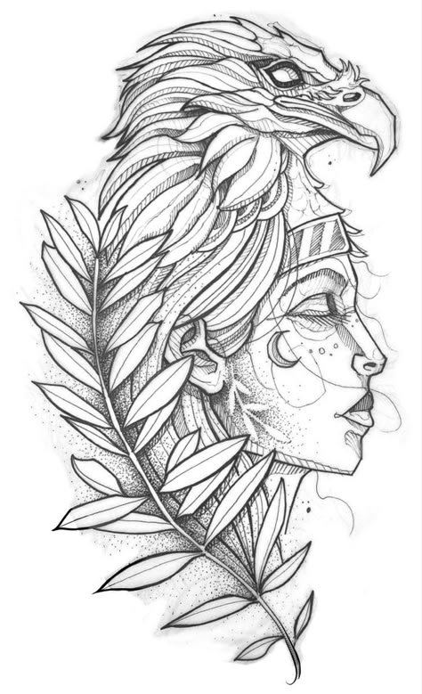 Hawk Tattoo, Tattoo Outline Drawing, Tattoo Zeichnungen, Warrior Tattoos, Sketch Tattoo Design, Indian Tattoo, Eagle Tattoo, Tattoo Stencil Outline, Tattoo Style Drawings