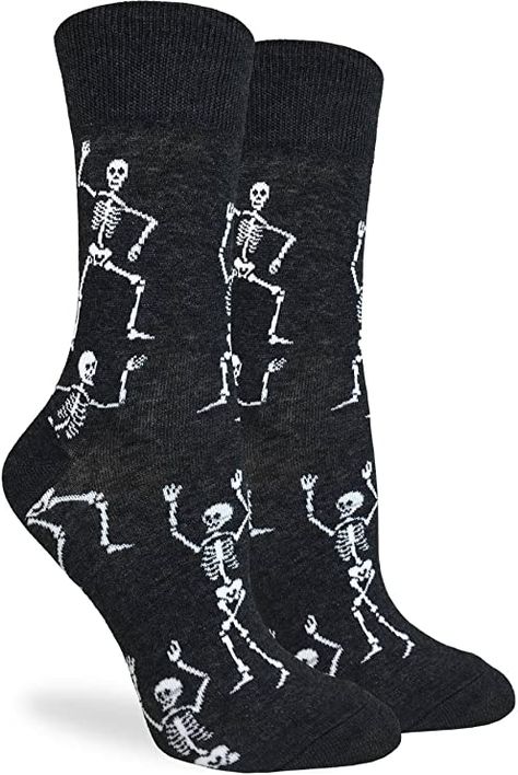 Amazon.com: Good Luck Sock Women's Halloween Skeletons Socks - Black, Adult Shoe Size 5-9: Clothing Skeleton Crew, Women Skeleton, Dance Socks, Black Skeleton, Halloween Socks, Sock Animals, Estilo Punk, Halloween Skeleton, Novelty Socks