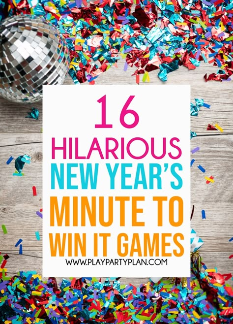 Games Tattoo, Family New Years Eve, Kids New Years Eve, New Year's Eve Activities, New Years Eve Games, Eve Game, New Year's Games, Minute To Win, New Years Activities