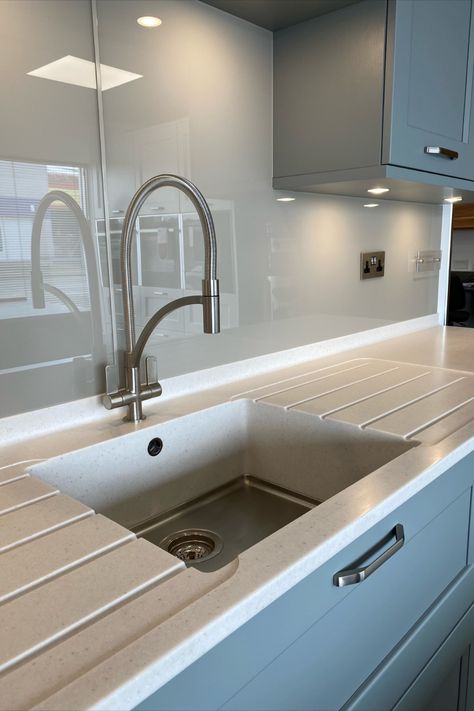 Corian Worktop, Integrated Sink, Kitchen Showroom, Kitchen Display, Sink Taps, Inverness, Kitchen Projects, Work Surface, Beautiful Kitchens