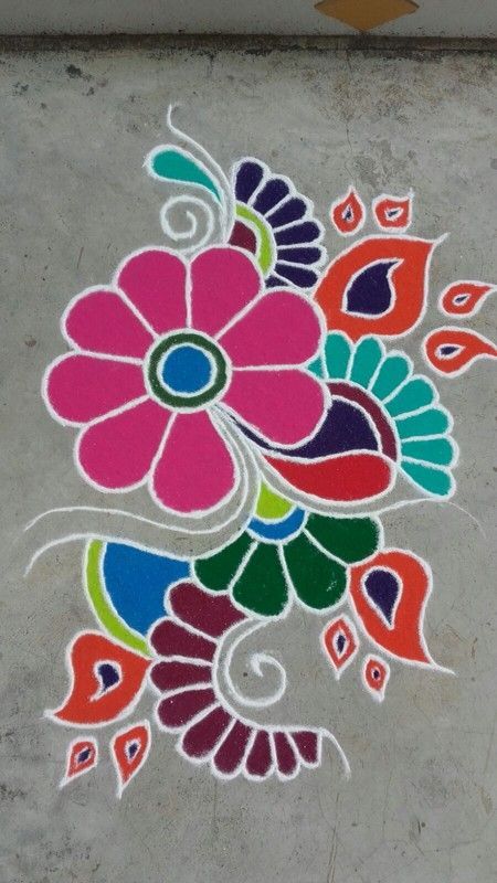 100+ Easy Beginners Rangoli Design, New Rangoli Simple 2023 5 Easy Simple Rangoli For Beginners, Dusshera Rangoli, Simpal Rangoli Designs, Free Hand Rangoli Designs With Colours, Beautiful Rangoli Designs Indian, Diwali Rangoli Simple, Rangoli Design Diwali, New Rangoli, Simple Flower Rangoli