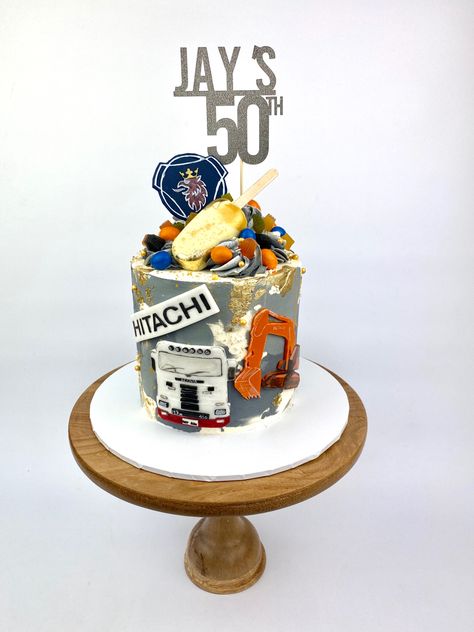 Scania and hitachi fondant decoration 50th Birthday Cake, Fondant Decorations, 50th Birthday, Fondant, Bespoke, Birthday Cake, Cake, Birthday