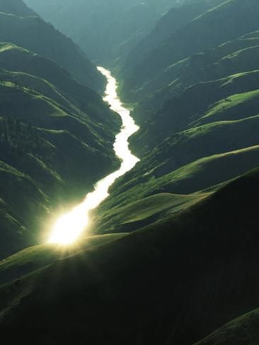 size: 24x18in Photographic Print: Sunlight reflects off the river, Salmon River, Idaho, USA by Charles Gurche : River Clean Up, October Sketches, Situational Awareness, Sea Stones, Salmon River, Surf And Turf, River Photography, Ocean Park, River Stones