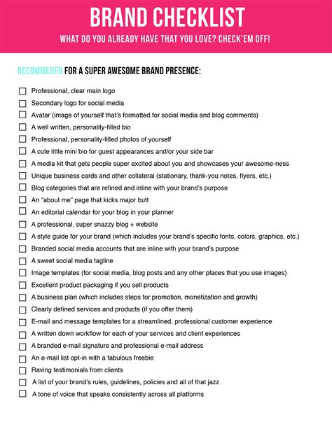 Personal Brand Checklist, Rebrand Checklist, Life Audit Checklist, Brand Audit Checklist, Brand Audit, Branding Checklist, Life Coach Business, Movies To Watch Teenagers, Startup Business Plan