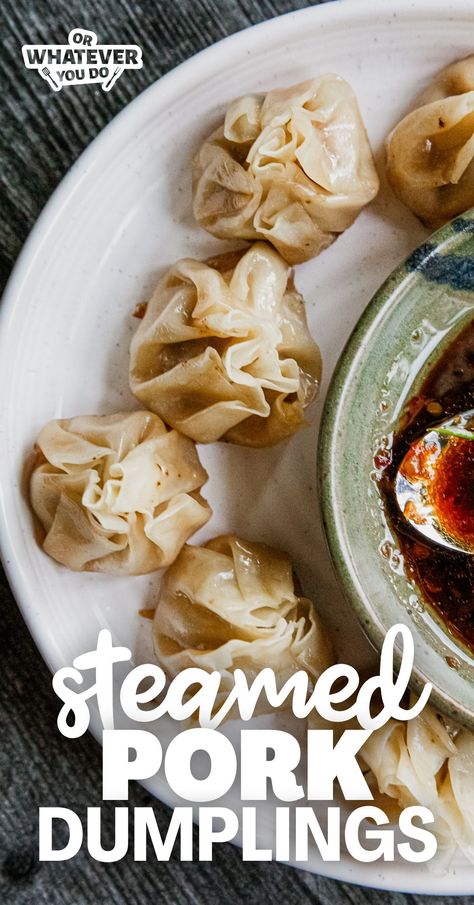 Steamed Pork Dumplings Steamed Dumplings Recipe, Wonton Wrapper Recipes Appetizers, Prime Rib Recipe Easy, Recipes For Big Families, Steamed Pork Dumplings, Leftover Prime Rib Recipes, Night Make Up, Wonton Wrapper Recipes, Steamed Pork