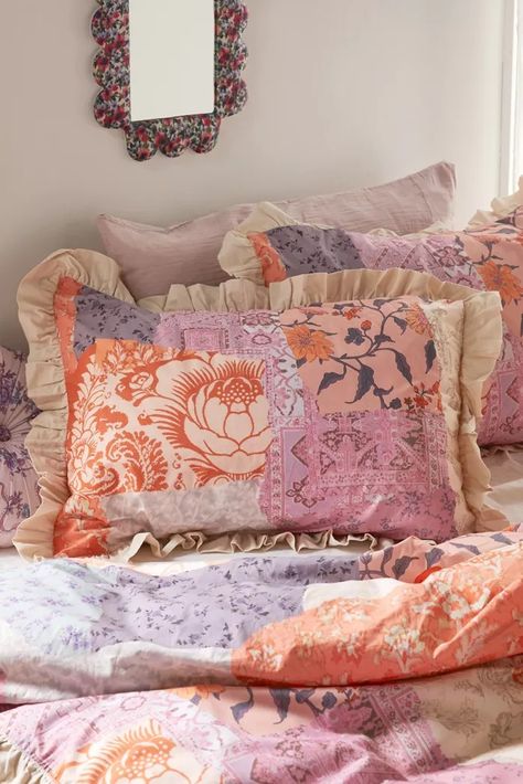 Bedding: Sets, Duvet Covers + Quilts | Urban Outfitters | Urban Outfitters Canada Duvet Covers Urban Outfitters, Ruffle Duvet Cover, Embroidered Duvet Cover, Apartment Checklist, Army Room, Floral Room, Uo Home, College Apartment Decor, Quilted Throw Blanket