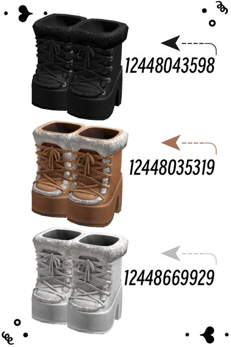 ˚₊· ͟͟͞͞➳❥ Fur boots Roblox Fur Boots Codes, Y2k Fuzzy Boots Roblox Code, Boots Roblox Id, Boot Codes Bloxburg, Fuzzy Boots Roblox Code, Bloxburg Codes For Shoes, Berry Ave Boots Codes, Boots Berry Avenue Code, Berry Avenue Codes Heels