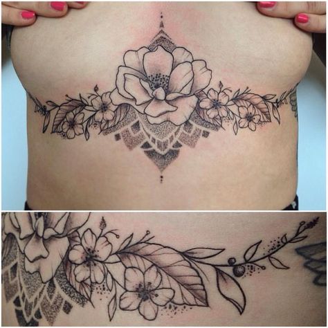 lovely piece, not a fan of pointillism for my own personal piece. Found via Bing: Floral Sternum Tattoos | 17 Best ideas about Mandala Sternum Tattoo on Pinterest | Underboob ... Rose Underboob Tattoo, Floral Sternum Tattoo, Sternum Tattoo Women, Mandala Sternum Tattoo, Sternum Tattoo Design, Underboob Tattoo Designs, Belly Tattoos, Torso Tattoos, Underboob Tattoo