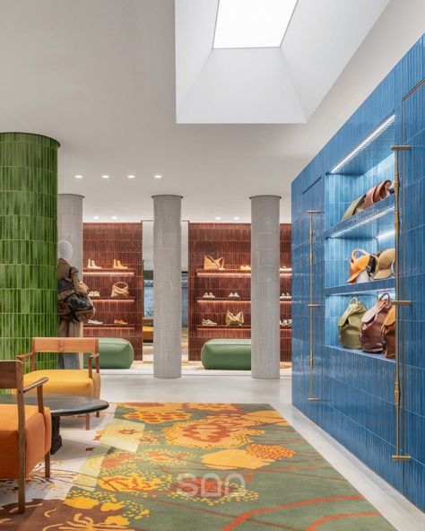 Loewe Store Concept, Zhongshamao Street Chengdu Taikoo Li China. Visual Merchandising Ideas, Loewe Store, Color Combinations Home, Showroom Decor, Marni Market, Visual Merchandiser, Store Concept, Exhibition Art, Retail Concepts