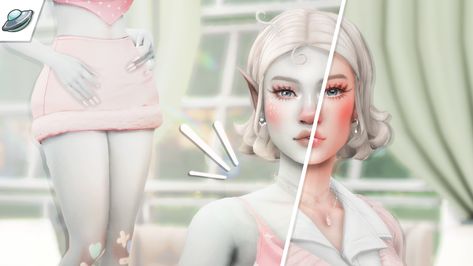 Sims4 Alien Cc, Albino Sims 4 Cc, Alien Sims 4, Sims 4 Alien Cc Clothes, Sims 4 Space Cc, Sims 4 Alien Cc, Sims 4 Alien, Nose Highlight, Lirika Matoshi