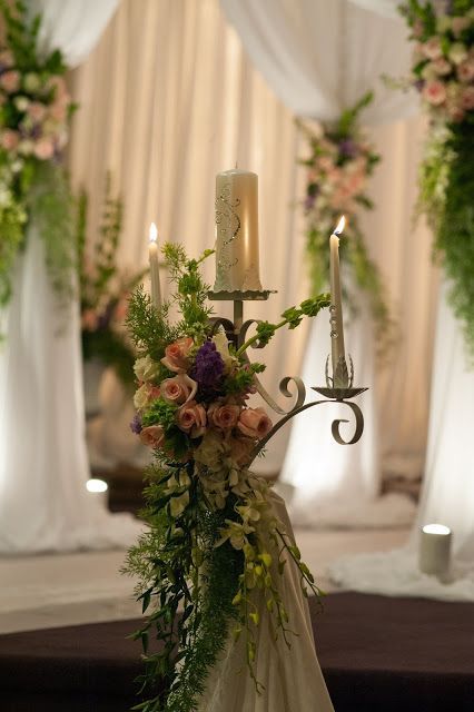 Unity Candle Table Decorating Ideas, Unity Candle Ideas, Candle Stands Decor, Candle Decorating, Unity Candle Holder, Biltmore Wedding, Church Wedding Flowers, Ceremony Candles, Unity Candles