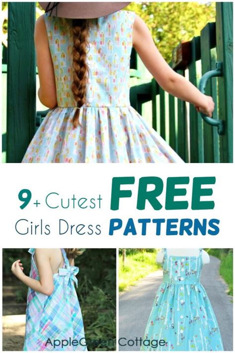 Vintage Girls Dress Pattern, Free Dress Pattern, Girls Dress Pattern Free, Free Sewing Projects, Toddler Dress Patterns, Dress Pattern Free, Girls Dress Pattern, Kids Summer Dresses, Girls Dress Sewing Patterns