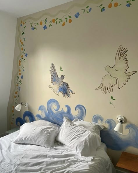 House Fever, Interior Murals, Bedroom Murals, Casa Vintage, Green Room, Pretty Room, Dreamy Room, Tiny Treasures, Dream Apartment