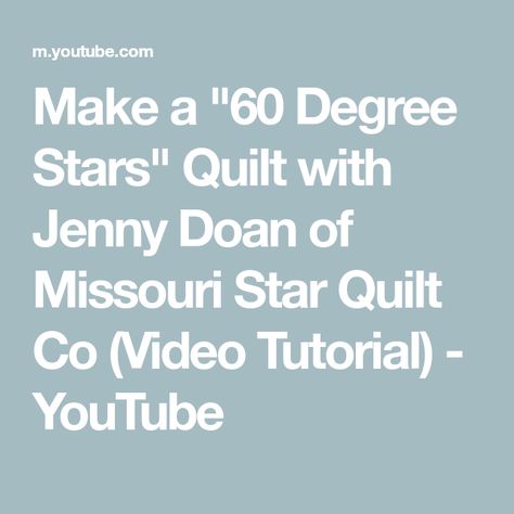 Jenny Doan Tutorials, Octagon Quilt, Missouri Quilt Company, Easy Quilt Tutorials, Attic Window Quilts, Missouri Star Quilt Company Tutorials, Quilt Easy, Missouri Star Quilt Tutorials, Star Video