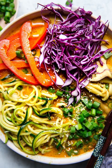 Whether you’re a meat-eater or a veteran veggie, you’ll swoon over this totally plant-based recipe for vegan coconut curry ramen with zucchini noodles! Whole 30 Vegetarian, Whole30 Vegetarian, Curry Ramen, Whole30 Meal Prep, Coconut Curry Soup, The Modern Proper, Modern Proper, Vegan Curry, Recipes To Try