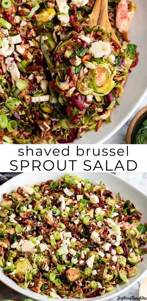 Brussel Sprouts Salad, Salad Fall, Salad Thanksgiving, Salad Winter, Salad Christmas, Shaved Brussel Sprout Salad, Brussel Sprout Salad Recipes, Sprouts Recipes, Shaved Brussel Sprouts