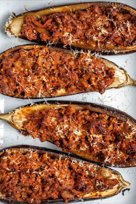 stuffed aubergine with meat sauce and potatoes on the side Stuffed Aubergine Recipes, Stuffed Aubergine, Aubergine Minced Meat, Stuffed Eggplant Recipes Meat, Mousakka With Eggplant And Potatoes, Mousaka Recipe Eggplant, Healthy Filling Meals, Stuffed Aubergine Recipe Meat, Maltese Recipes