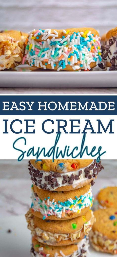 Are you looking for a sweet treat to satisfy your cravings? Look no further than this homemade ice cream sandwich recipe! This classic dessert is easy to make and customizable to your taste preferences. Plus, it’s perfect for hot summer days when you want something cold and refreshing. Homemade Ice Cream Sandwich, Diy Ice Cream Sandwiches, Ice Cream Sandwich Recipe, Baked Apple Chips, Easy Ice Cream Sandwiches, Coconut Chia Seed, Coconut Chia Seed Pudding, Homemade Ice Cream Sandwiches, Easy Homemade Ice Cream