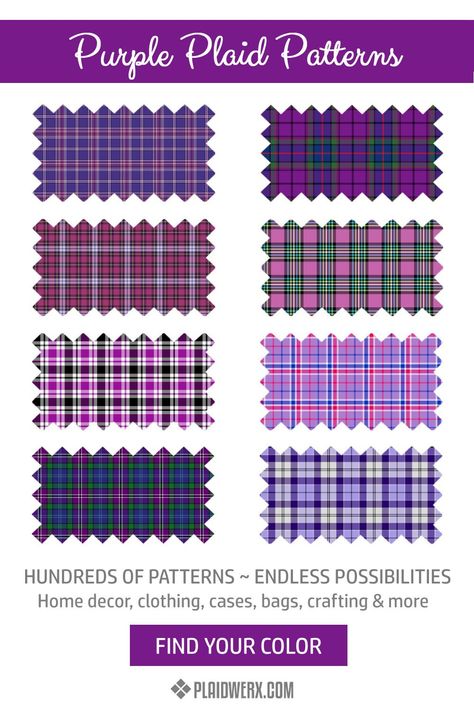 Traditional and original plaid patterns with purple as the primary, or prominent secondary, color. Plaids Patterns, Patterns Aesthetic, Plaid Pattern Design, Burberry Pattern, Stripes Pattern Design, Fashion Drawing Tutorial, Textile Prints Design, Textile Pattern Design, Check Fabric