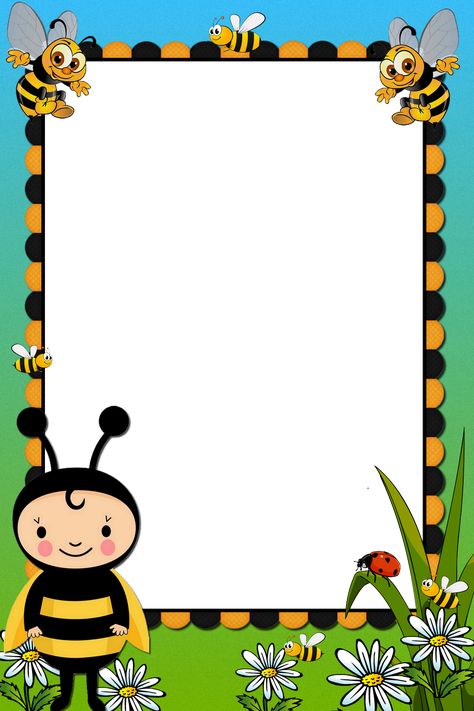 Bee Borders And Frames, Bee Themed Classroom, Disney Frames, Bee Classroom, Bee Printables, Bee Pictures, Colorful Borders Design, Free Printable Stationery, Insects Theme