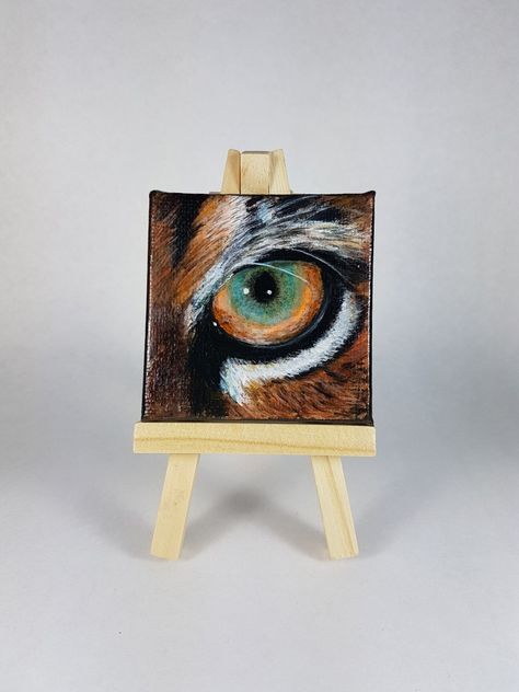 Mini canvas tiger eye Mini Square Paintings, Tiger Paintings, Tiger Painting, Square Painting, Eye Painting, Square Canvas, Mini Canvas, Tiger Eye, Paintings