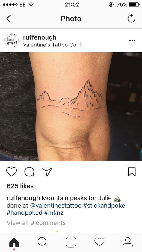 Mountains Above Knee Tattoo, Mountain Knee Tattoo, Mountain Tattoo Above Knee, Above The Knee Tattoo Ideas, Piercing Placement, Above The Knee Tattoo, Above Knee Tattoo, The Knee Tattoo, Tattoo Mountain