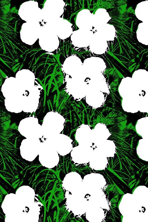 Small Flowers (Blac) wallpaper designed by Andy Warhol/Flavor Paper Andy Warhol Wallpaper Iphone, Andy Warhol Wallpaper, Small Flowers Wallpaper, Nook Wallpaper, Warhol Flowers, Andy Warhol Flowers, Floral Trends, Temporary Wallpaper, Graphic Wallpaper