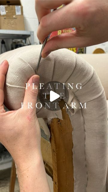 FRANKLIN & HARE on Instagram: "Pleat the front arm with me 🪡 ✂️ 

Fabric- @alhambra_fabrics 

#upholstery #upholsteryeducation #furniture #traditional #workshop #watchme #watchmework #learn #howto #tips #craftsman #craftsmanship #craftsmanstyle #artisan #trade #mondaymotivation #monday #insta #instagood #fabric #linen #fabricdesign #english #englishhome #interiors #interiordesign #englishantiques #antique #englishinteriors #antiquehome" Diy Furniture Upholstery, Furniture Reupholstery, Reupholster Chair, Reupholster Furniture, Upholstery Diy, Antique Sofa, Diy Furniture Renovation, Furniture Repair, Furniture Renovation