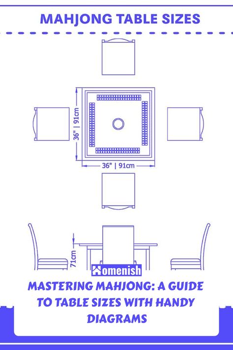 Mahjong is a game of skill, strategy, and calculation, enhanced by the comfort of your play area. Our "Mastering Mahjong: A Guide to Table Sizes with Handy Diagrams" provides essential information on selecting the ideal table size for your space. Accompanied by a clear diagram, this article will help you choose the perfect table to host your games, ensuring ample space for tiles, scoring accessories, and the players themselves. Diy Mahjong Table, How To Play Mahjong, Mahjong Table, Mahjong Tiles, Carpentry Tools, Small Tiles, Table Set Up, Portable Table, Adjustable Table