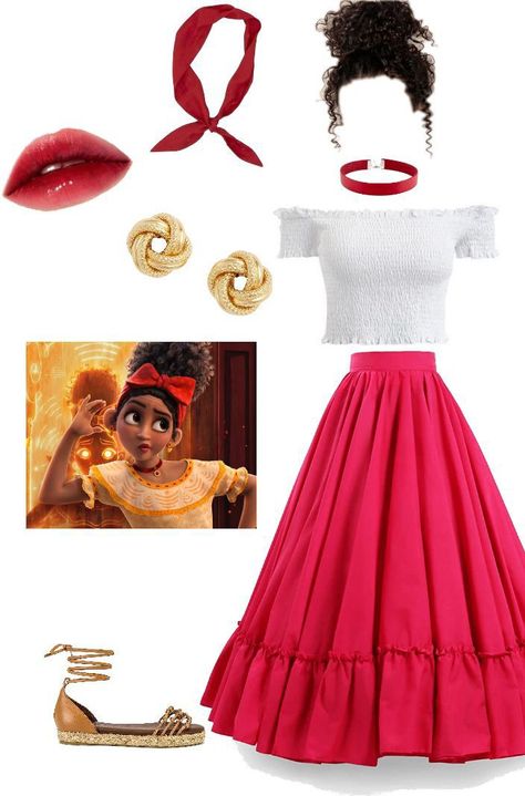 Encanto Outfit Ideas Disney, Skirt And White Top, Dolores Madrigal, Disney Bound Outfits Casual, Princess Inspired Outfits, Disney Outfits Women, Disney Themed Outfits, Tema Disney, Classic Halloween Costumes