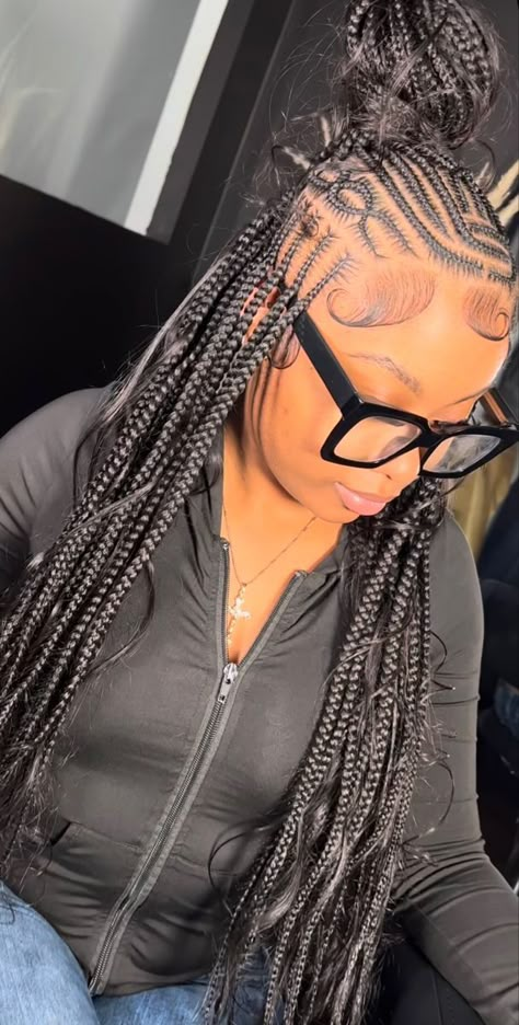 Braided Hairstyles For Black Women Cornrows, Feed In Braids Hairstyles, Box Braids Hairstyles For Black Women, Cute Braided Hairstyles, Braided Cornrow Hairstyles, Cute Box Braids Hairstyles, Quick Braided Hairstyles, Protective Hairstyles Braids, Pretty Braided Hairstyles