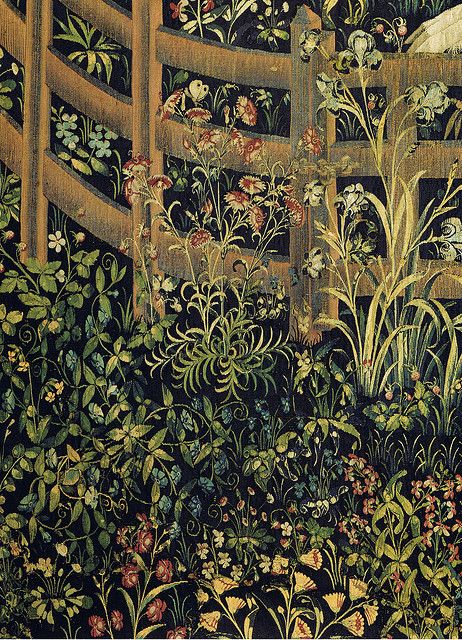 Tapestry no. 7: The Unicorn in captivity (detail: flowers) | Flickr - Photo Sharing! Hunt Of The Unicorn, Unicorn In Captivity, Unicorn Tapestries, Medieval Tapestry, Fantasy Wall Art, The Cloisters, Tapestry Art, The Unicorn, First Art