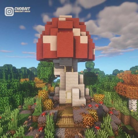 Minecraft Giant Mushroom, Minecraft Shaders, Giant Mushroom, Minecraft Inspiration, Cool Minecraft Houses, Fantasy Style, Cool Minecraft, Minecraft Buildings, Minecraft Building