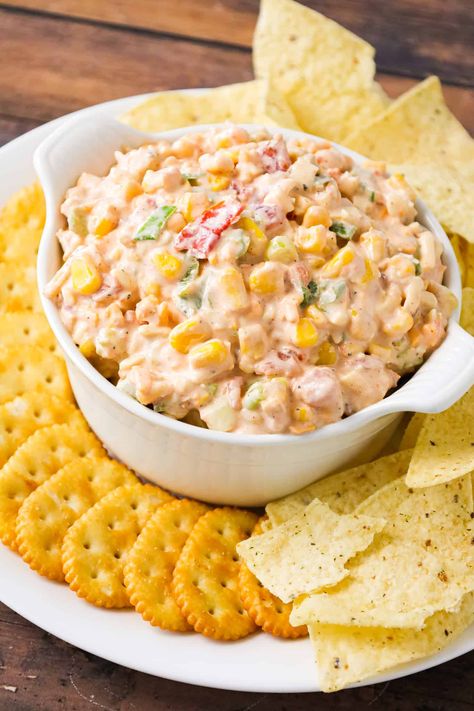 Corn Rotel Cream Cheese Dip, Mexicorn Rotel Dip, Mexi Corn Dip With Rotel, Rotel Corn Dip Cream Cheese, Corn Dip Recipe With Rotel, Corn Cream Cheese Dip, Cream Cheese Corn Dip, Cold Corn Dip, Corn Dip With Cream Cheese