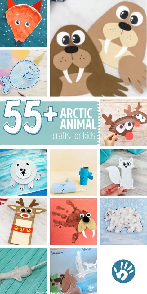 Cold Weather Animals Preschool, Artic Animal Prek Activities, Winter Animals Lesson Plans Preschool, Arctic Seal Craft, Animals In Winter Art, Winter Animals Art For Toddlers, Arctic Animal Classroom Door, Arctic Hare Craft Preschool, Artic Animals Crafts For Preschool