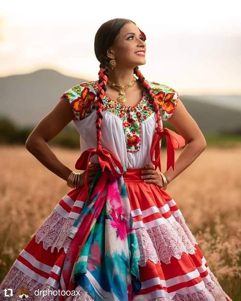 Colombian Outfits Traditional, Folklorico Photography, Folklorico Photoshoot, Mexican Traditional Clothing, Folklorico Dresses, Outfit Mexicano, Mexican Print, Mexico Dress, Native Outfits