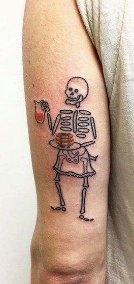 Beer Tattoos, Skeleton Tattoo, Skeleton Tattoos, Grey Tattoo, Halloween Looks, Tattoo Inspo, Black And Grey Tattoos, Drinking Beer, Tattoo Style