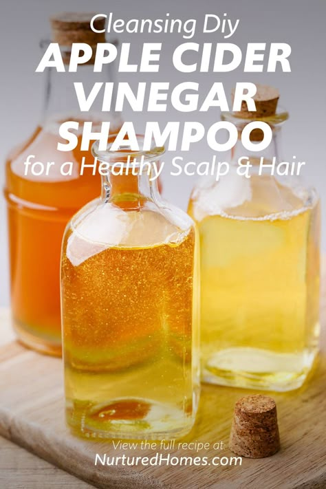 Diy Apple Cider Vinegar, Shampoo Diy, Diy Shampoo Recipe, Diy Apple Cider, Make Apple Cider Vinegar, Apple Cider Vinegar Shampoo, Diy Apple, Shampoo Recipe, Homemade Shampoo