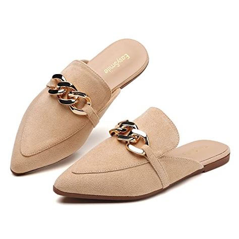 Classic Fashion Looks, Pointed Loafers, Mule Flats, Slip On Slippers, Pointed Flats, Flat Mules, Women Flats, Slip On Loafers, Slip On Mules