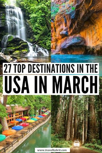 March Travel Destinations, Best Us Vacations, Usa Vacation Destinations, Best Spring Break Destinations, March Travel, Trips For Couples, West Virginia Travel, Best Weekend Trips, Spring Break Vacation