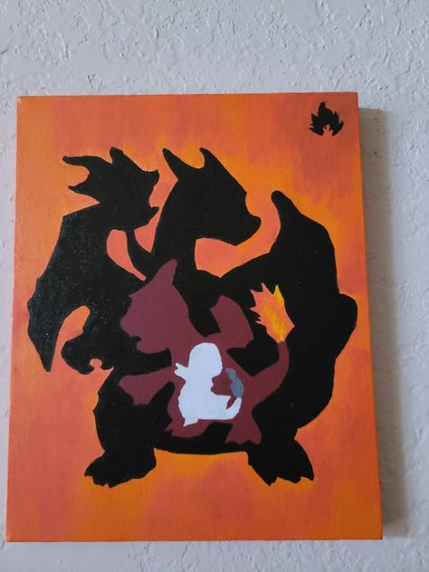 Charizard Painting Canvas, Pokemon Easy Painting, Charizard Painting, Pokemon Painting, Canvas Art Painting Acrylic, Pokemon Halloween, Cartoon Painting, Anniversary Trips, Art Painting Acrylic