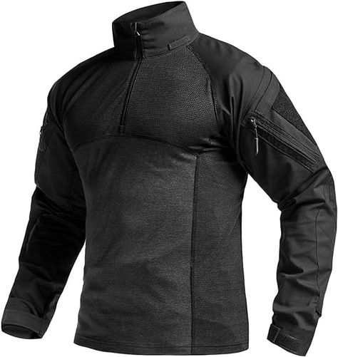 Amazon.com: CQR Men's Combat Shirt Tactical 1/4 Zip Long Sleeve Military BDU Shirts Camo EDC Top with Pockets: Clothing, Shoes & Jewelry Tactical Hoodie, Techwear Hoodie, Oc Things, Combat Clothes, Tactical Wear, Combat Shirt, Tactical Clothing, Mens Casual, Mens Casual Outfits