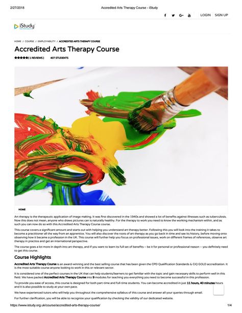 Accredited arts therapy course istudy Art Therapy Courses, Environmental Art, Physical Therapy, Art Therapy, Personal Development, Home Art, To Work, Art