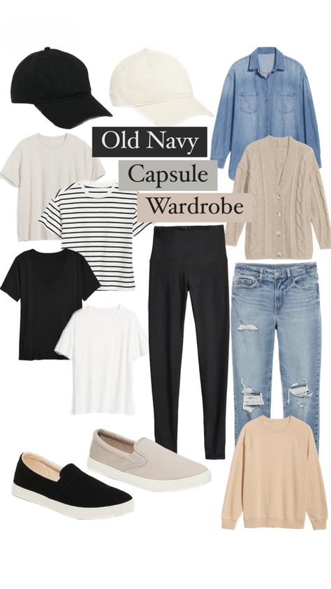 Old Navy Capsule Wardrobe, Navy Capsule Wardrobe, Minimalist Athleisure, Athleisure Capsule Wardrobe, Athleisure Capsule, Chic Capsule Wardrobe, Minimalist Wardrobe Capsule, Winter Outfits 2020, Fashion Templates