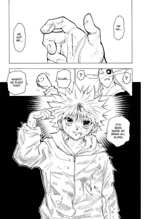 Killua takes out Illumi's pin Togashi Art, Togashi Yoshihiro, Hxh Manga, Hunter X Hunter Manga, Hxh Characters, Manga Drawing Tutorials, Hunter Hunter, Anime Room, Hunter Anime