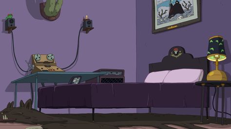 Adventure Time. Marceline's room. Adventure Time Marceline House, Marceline's House Adventure Time, Marceline Color Palette, Marceline Bedroom, Marceline Room, Marceline House, Adventure Time Header, Adventure Time Movie, Adventure Time Background