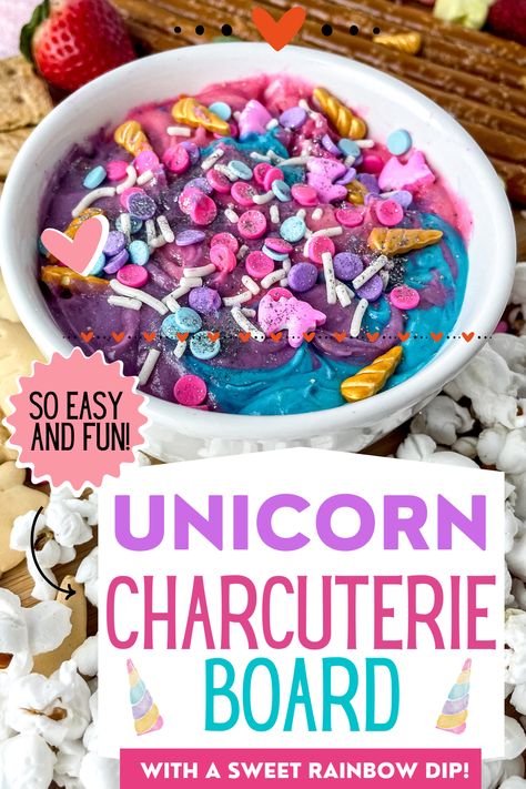 Unicorn Themed Party Food, Unicorn Birthday Snacks, Unicorn Snacks For Party Easy, Unicorn Birthday Food Ideas, Unicorn Fruit Tray, Unicorn Party Snacks, Unicorn Charcuterie Board, Unicorn Food Ideas Themed Parties, Unicorn Snacks For Party