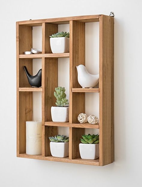 Creative Shelving, Shelves Freestanding, Wall Mounted Shelving Unit, Shadow Box Shelves, Rustic Wood Floating Shelves, Diy Dresser Makeover, Wooden Shadow Box, Diy Fountain, Box Shelves